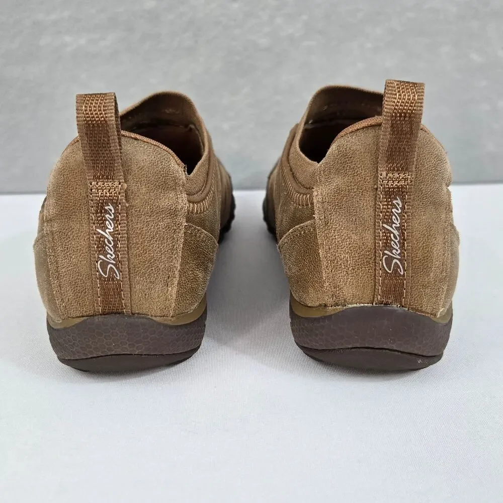 Skechers Breathe-Easy Remember Me Slip-On Taupe Memory Foam Shoes Womens 7